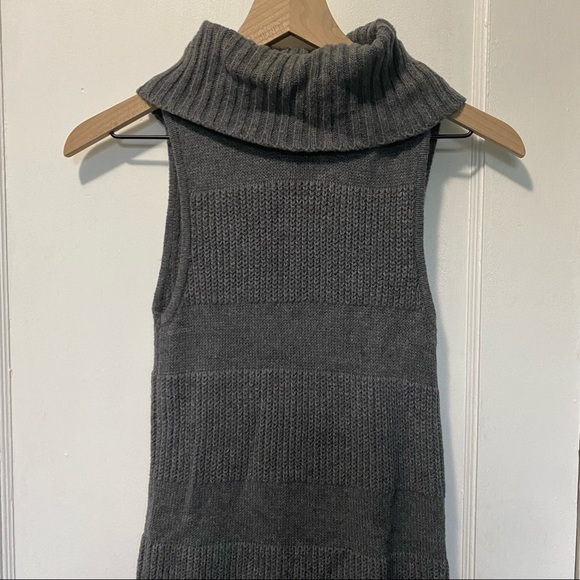 Anthropologie Moth Sweater Dress Cowl Neck Sleeveless Gray Knit Sz XXS - Picture 3 of 7